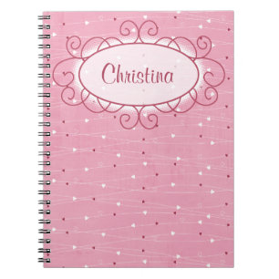 Carnet spirale coeur et amour