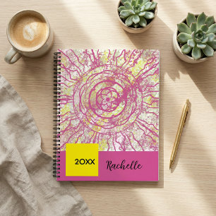 Carnet Spirale contemporaine géométrique abstraite coloré
