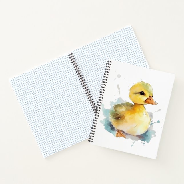 Carnet spirale d'aquarelle pour bébé canard (Intérieur)
