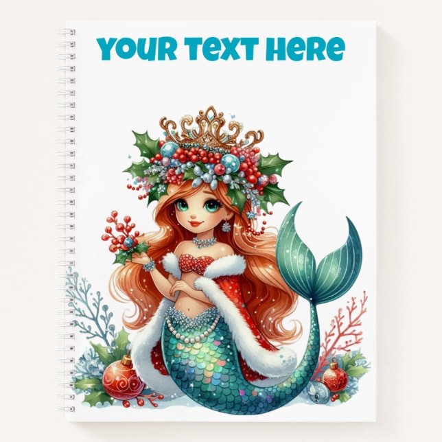 Carnet spirale de la sirène de Noël - Texte modifi (Devant)