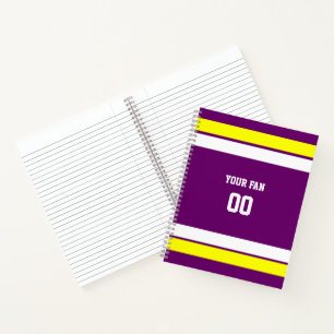 Carnet Spirale de l'équipe de football violet, or et blan