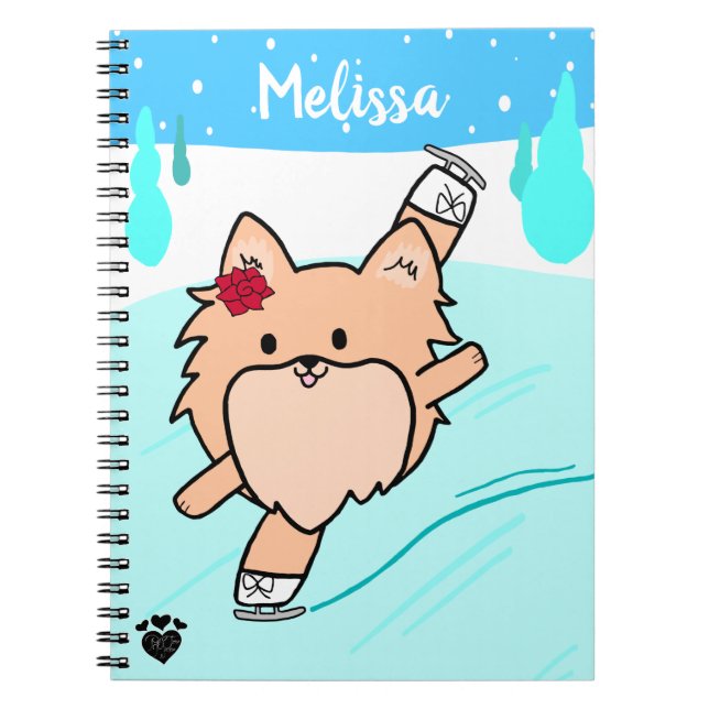 Carnet Spirale de patinage artistique mou Pom (Devant)