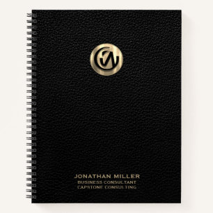 Carnet spirale du logo or avec texte personnalisab
