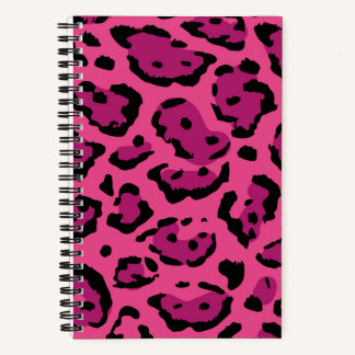 Carnet Spirale Empreinte de léopard rose