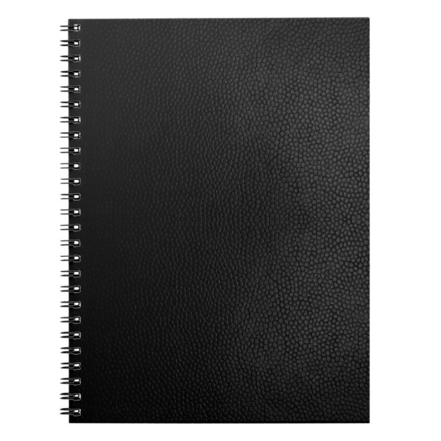 Carnet spirale en cuir noir (Devant)