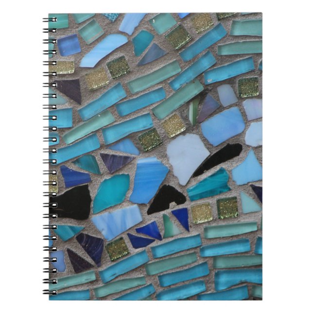 Carnet Spirale en verre de la mer bleue (Devant)