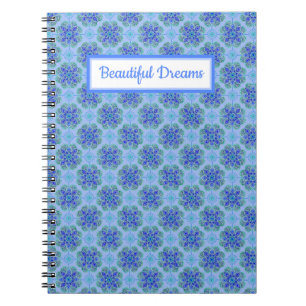 Carnet spirale Impression en carreaux bleus