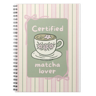 carnet spirale mignon buisson de matcha thé vert b