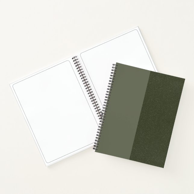 Carnet spirale texturé Moss Green - personnalisabl (Intérieur)
