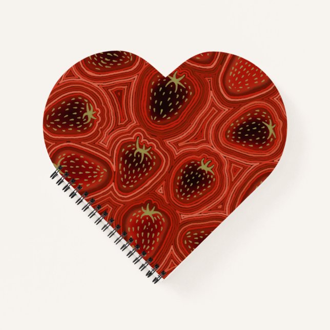 Carnet Spirale tourbillon de fraise  (Devant)