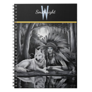 Carnet Spirit of the Wild : Femme indienne et Loup