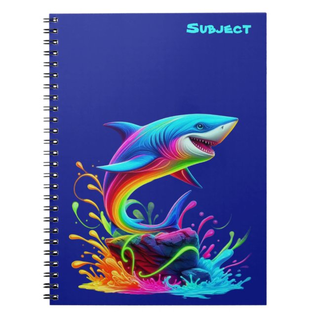 Carnet Splash de requin coloré (Devant)