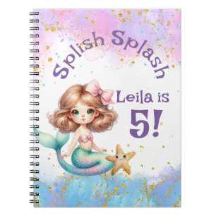 Carnet Splish Splash Mermaid Party Anniversaire Mémoire