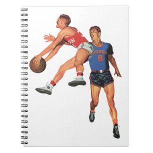 Carnet Sports Anciens, Joueurs de Basket-ball dans un Mat