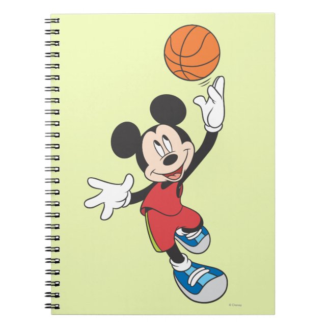 Carnet Sporty Mickey | Lancer le basket-ball (Devant)