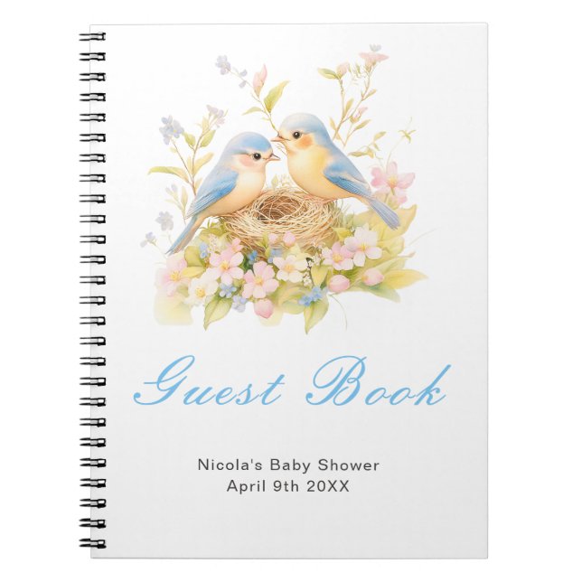 Carnet Spring Birds Baby Shower Guest Book (Devant)