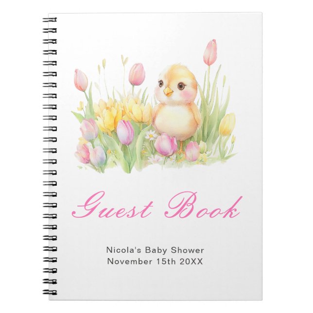 Carnet Spring Chick Baby Shower Guest Book (Devant)