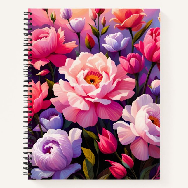 Carnet Spring Zen Sunrise Pink Blossom Garden  (Devant)