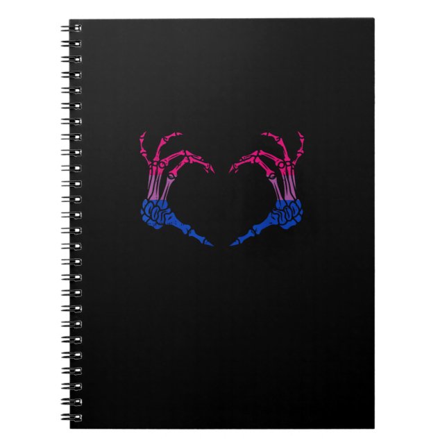 Carnet Squelette Coeur Bisexuel Lgbt-Q Pride Crâne Main (Devant)