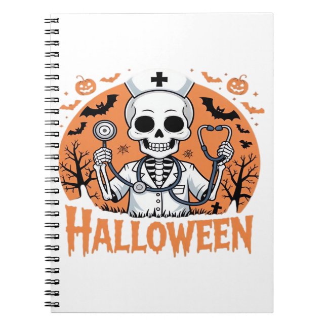 Carnet Squelette de l'infirmière d'Halloween Essential T- (Devant)
