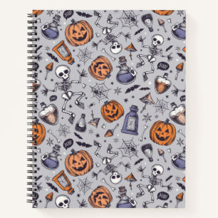 Carnet Squelette d'Halloween vintage et Motif de potions