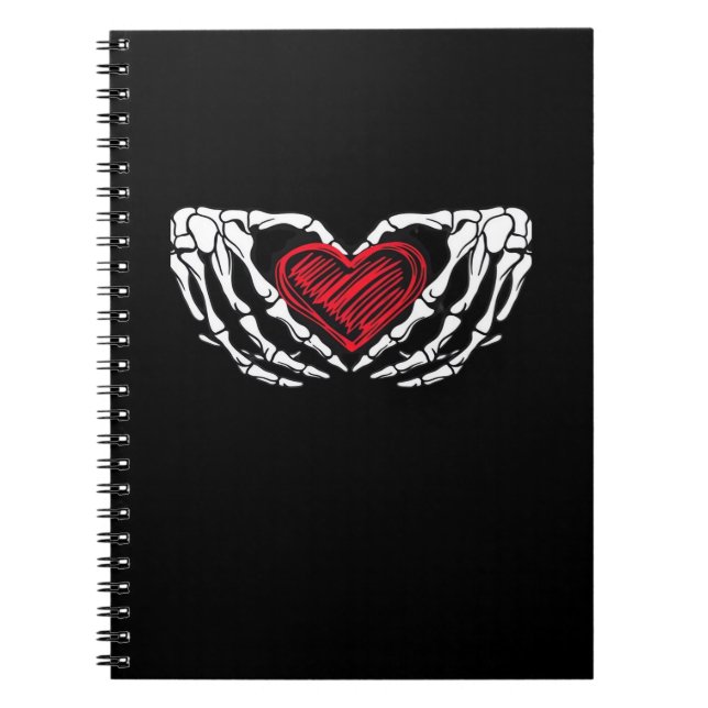 Carnet Squelette Mains Avec Coeur Classique (Devant)