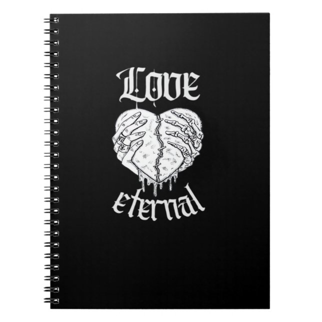 Carnet Squelette Mains Coeur Gothique Classique (Devant)