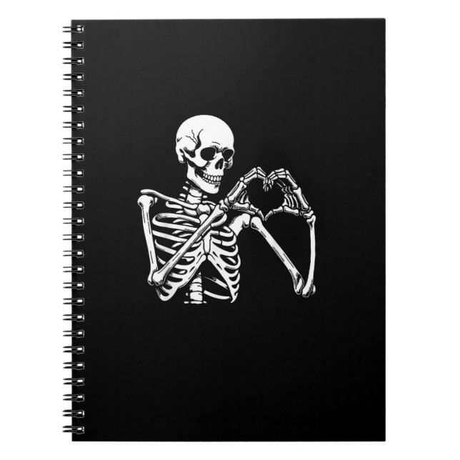 Carnet Squelette Mains Coeur Signer Halloween Costume Ret (Devant)