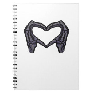 Carnet Squelette Mains Formant Un Coeur