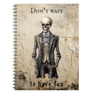 Carnet Squelette Vintage moderne Vieux papier Citation pe