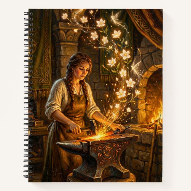 Carnet St Brigid Blacksmith Fairies Flowers Fantasy Art (Devant)