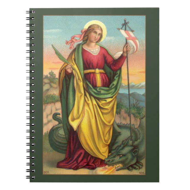 Carnet St Margaret avec le dragon et la bannière de résur (Devant)