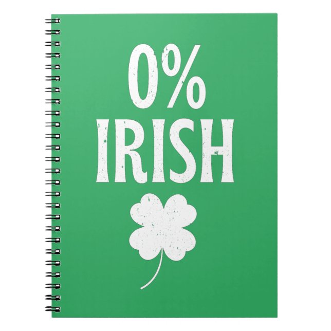 Carnet St Patrick's Day 0% irlandais (Devant)