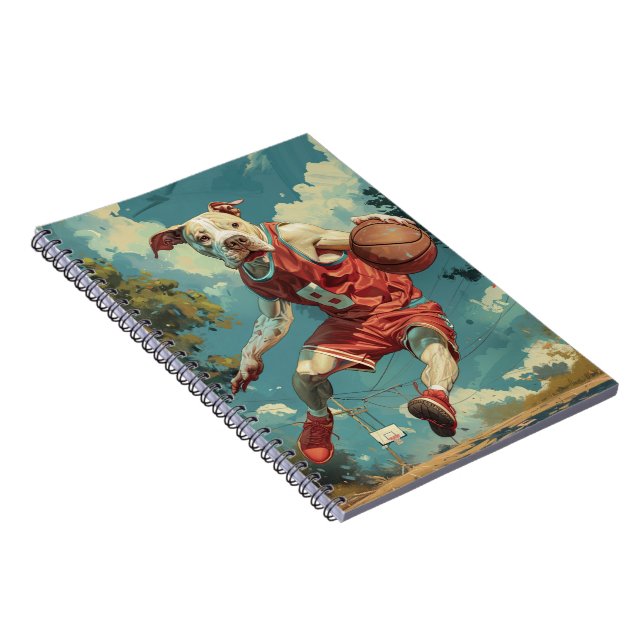 Carnet Staffordshire américain jouant au basket-ball (Côté Droit)