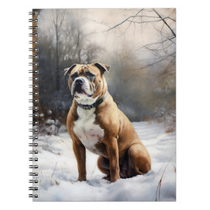 Carnet Staffordshire Bull Terrier Laisser neiger Noël