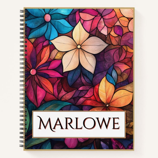 Carnet Stained Glass Floral Kaleidoscope of Brilliance (Devant)