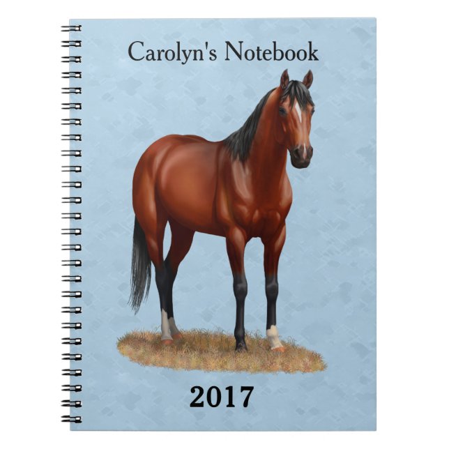 Carnet Stallion Cheval du Quartier Brown Bay (Devant)