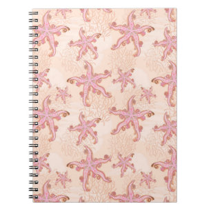 Carnet Starfish and Coral Pink Pastel Pattern