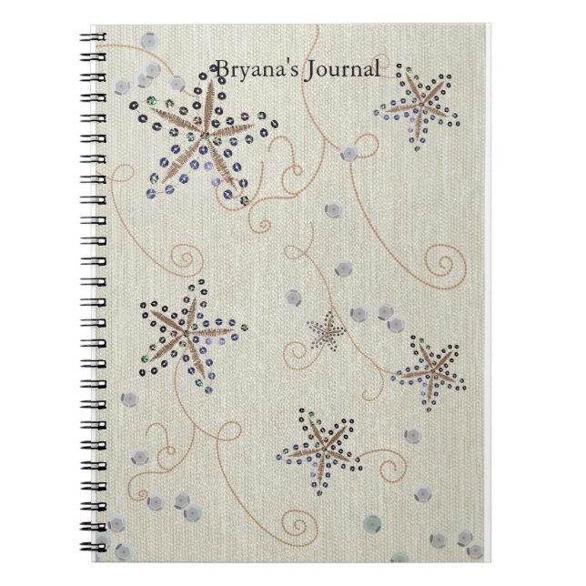 Carnet Starfish Elegance Beach Sequins Sparkine (Devant)