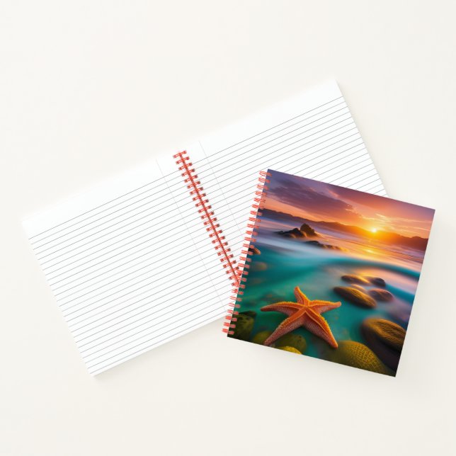Carnet Starfish sur la plage à Dawn (Intérieur)