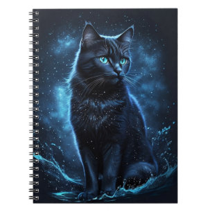 Carnet Starry Night Bleu Chat noir Splash Art