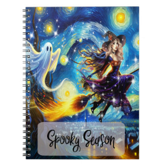 Carnet Starry Night Witchy Halloween Design