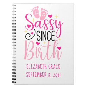 Carnet Statistiques de naissance Cœurs roses Bébé sassy d