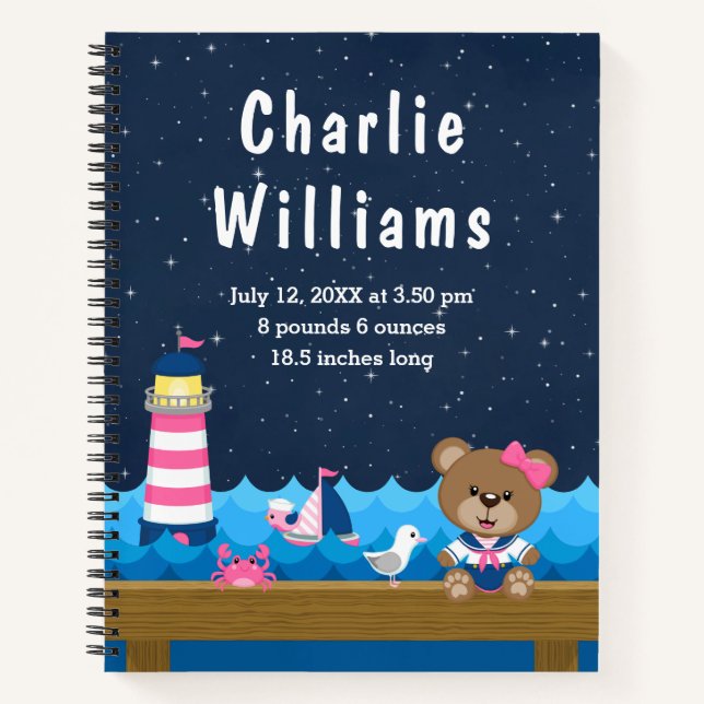 Carnet Statistiques de naissance de la Marine rose de l'o (Devant)