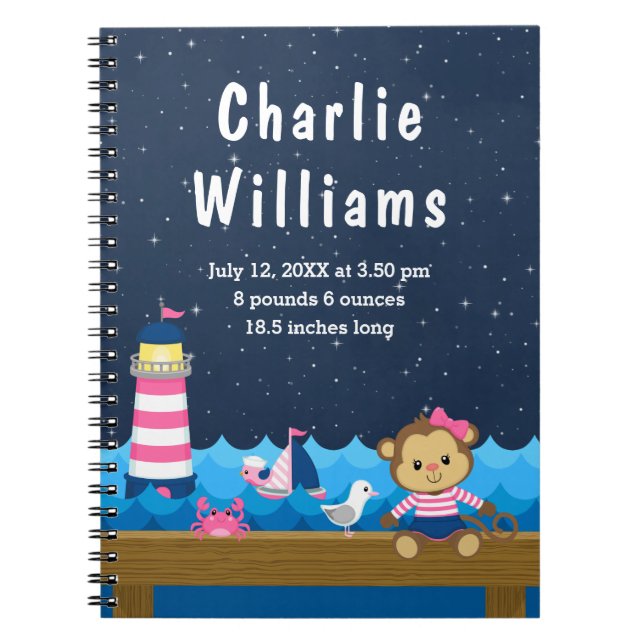 Carnet Statistiques de naissance de la marine rose de sin (Devant)