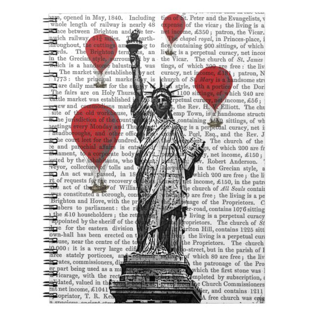 Carnet Statue de la Liberté et Ballons rouges à air chaud (Devant)