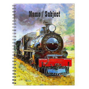 Carnet Steam Train Engine Locomotive 778 ajouter le nom