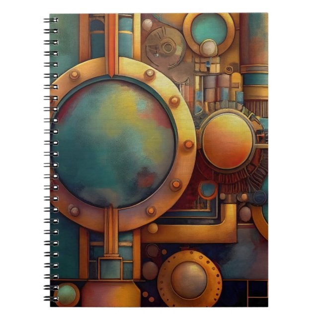 Carnet Steampunk Industrial Geometry Art (Devant)