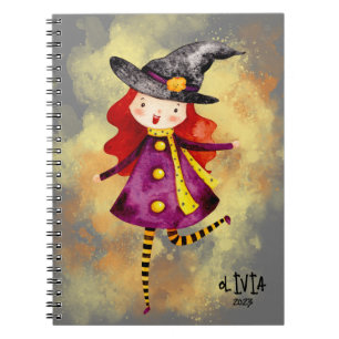 Carnet Stellalunarts Halloween sorcière mignonne fille