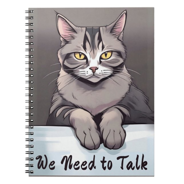 Carnet Stern Tabby Cat exige une discussion sérieuse (Devant)